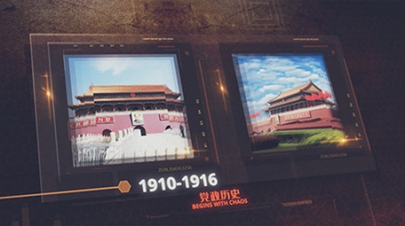 党政历史时间线图文展示AE模板