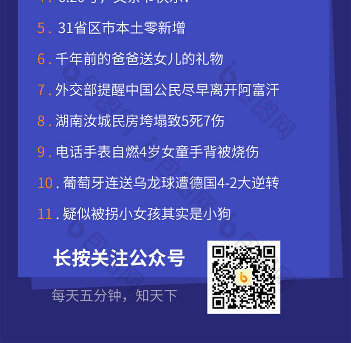 蓝色互联网世界企业新闻快讯h5信息长图