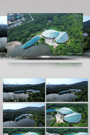 城市地标风景南京中山植物园4K航拍图片