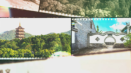 历史图文胶卷特效展示PR模板