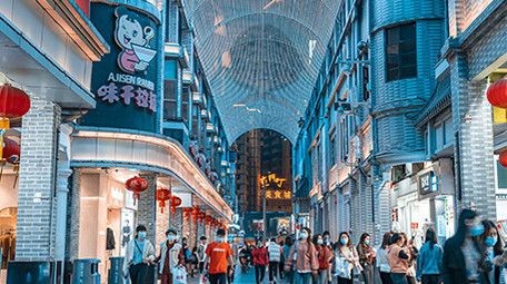 6K城市深圳老街小隧道行人延时素材