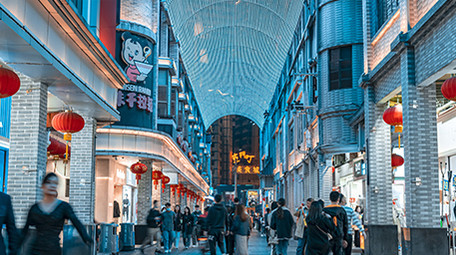 6K城市深圳老街小隧道行人延时素材