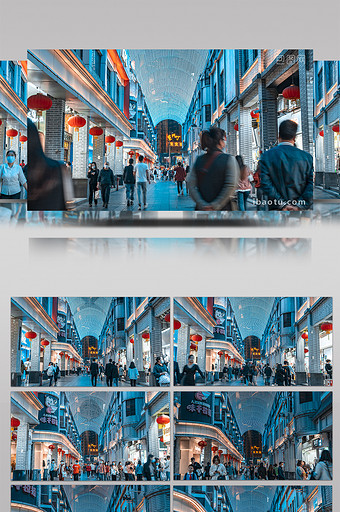 6K城市深圳老街小隧道行人延时素材图片