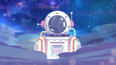 星空简洁梦幻蓝色创意背景视频AE模板