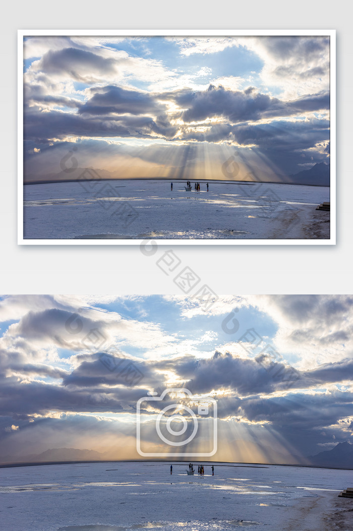 青海西宁夏天茶卡盐湖风光的摄影图片图片