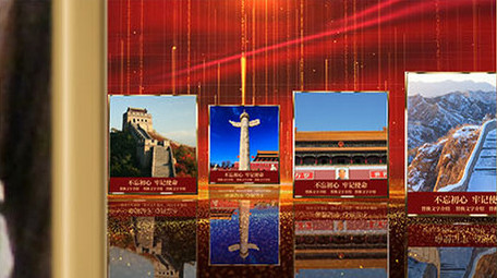 历史照片墙多图文展示ae模板