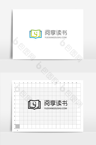 蓝绿渐变高时尚大气读书教育Y字母logo图片