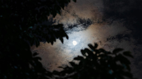 自然简约夜晚天空月亮云层移动变化延时