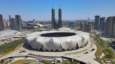 <strong>地标杭州</strong>亚运会主会场奥体中心及游泳馆航拍