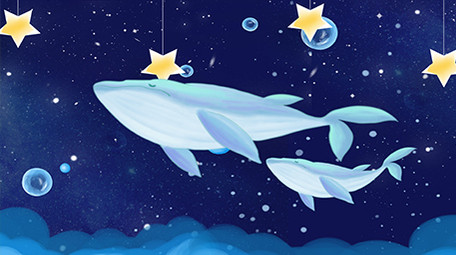 梦幻鲸鱼卡通4K背景视频AE模板