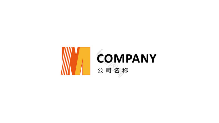 几何字母M型logo