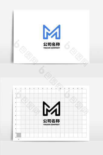 M字母logo蓝色logo图片