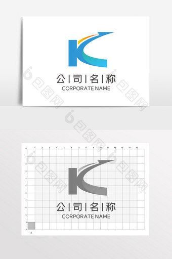 字母K公司企业物流LOGO标志VI运输图片