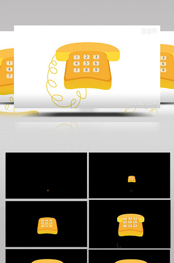 易用卡通类mg动画数码科技类黄色座机电话图片