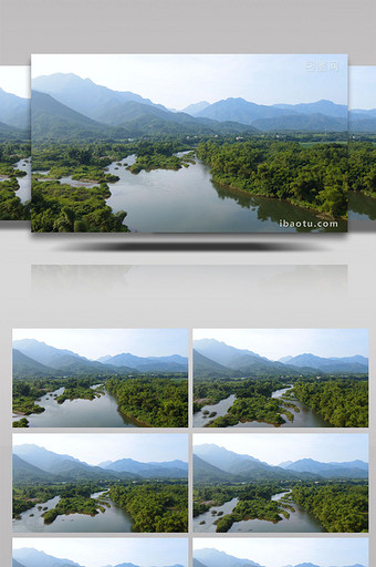 风景秀美山水河流4K航拍图片