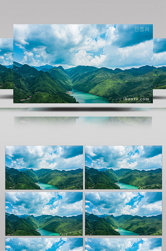 自然壮丽大气祖国山河蓝天白云延时航拍图片