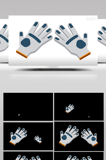 易用写实类mg动画体育用品类灰色运动手套图片