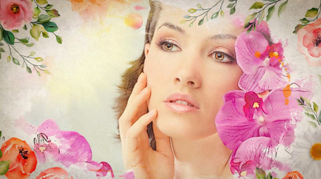 水彩花朵边框水墨晕染照片写真展示AE模板