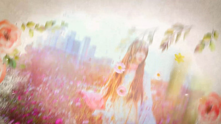 水彩花朵边框水墨晕染照片写真展示AE模板