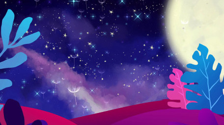 卡通星空梦幻夜景视频背景