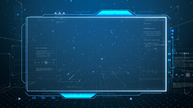 蓝色科技框粒子背景视频