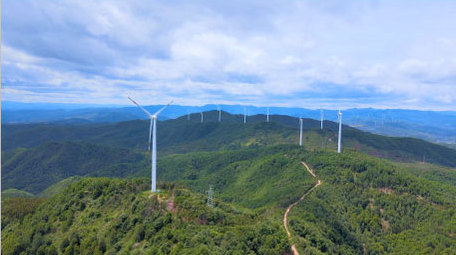 中国能源风力发电风景4K航拍