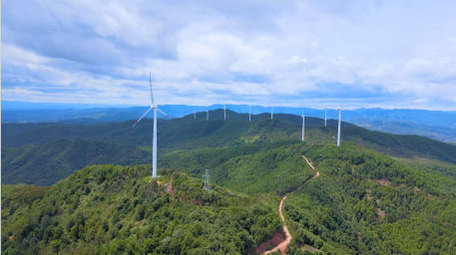 中国能源风力发电风景4K航拍