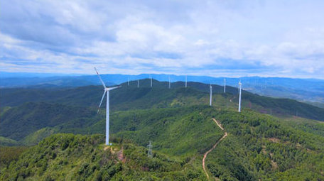 中国能源风力发电风景4K航拍