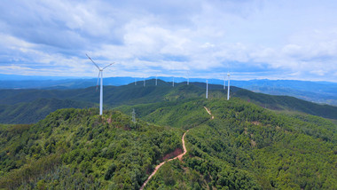 中国能源风力发电风景4K航拍