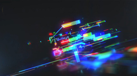 抽象混乱故障闪耀科技LOGO片头AE模板