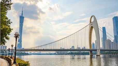 震撼阳光下的广州珠江城市地标群8K延时