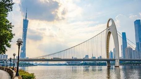 震撼阳光下的广州珠江城市地标群8K延时