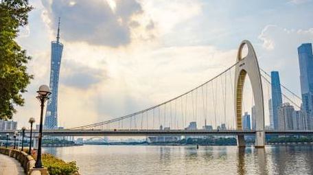 震撼阳光下的广州珠江城市地标群8K延时