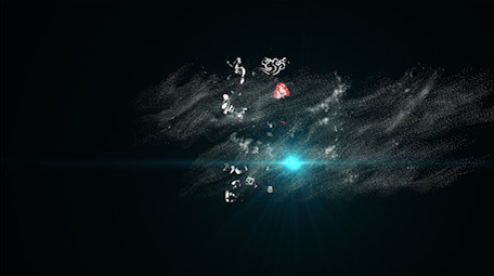 简约古风水墨风沙粒子文字AE模板