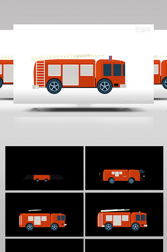 易用卡通类mg动画交通类红色的消防车图片