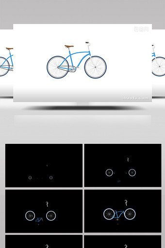 易用卡通类mg动画交通类蓝色的自行车图片