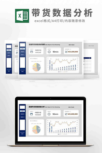 电商直播带货销售数据分析系统Excel图片