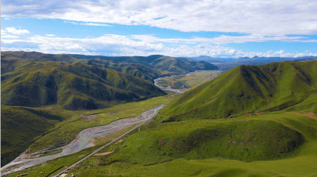阿坝色达草原高原风景4K航拍