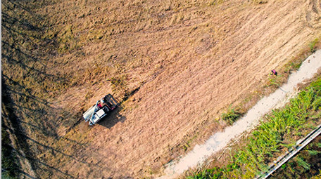 行业职业农业乡村农田收割机秋收水稻丰收