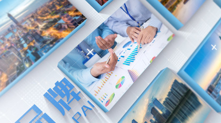 大气简洁科技三维照片墙企业宣传AE模板