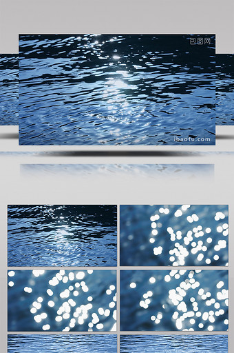 唯美写意冷色调波光粼粼的水面空镜实拍图片