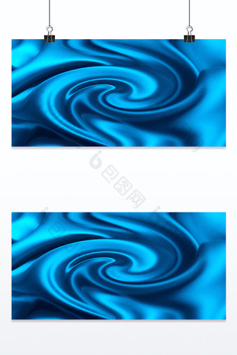蓝色纹理丝绸褶皱奢华背景图片