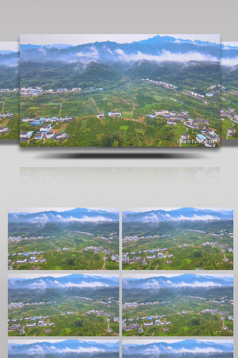 生态乡村民居农村风貌4K航拍图片