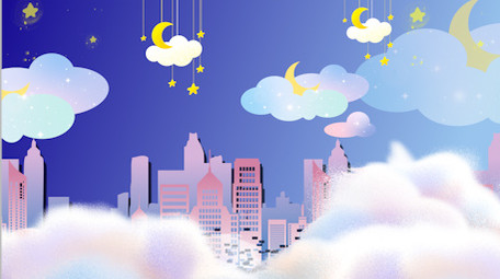 梦幻天空安静清新卡通背景视频