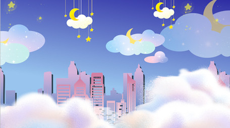 梦幻天空安静清新卡通背景视频