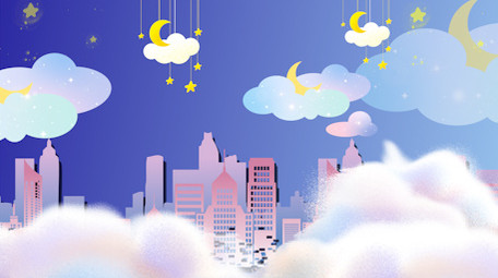 梦幻天空安静清新卡通背景视频