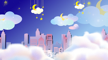 梦幻天空安静清新卡通背景视频