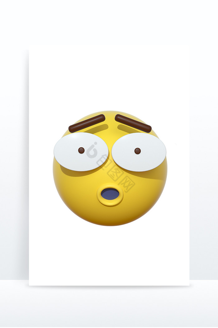 3D卡通emoji表情黄色图标委屈难过