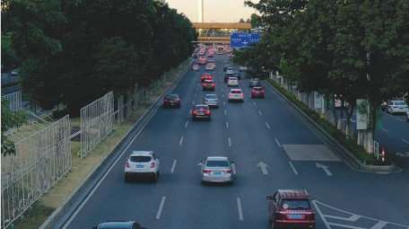 城市快速公交交通车流4K延时