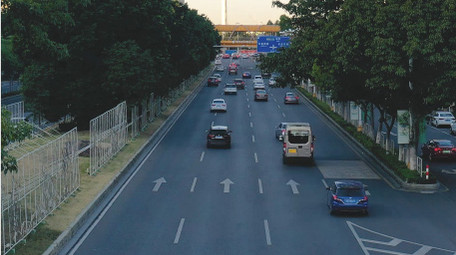 城市快速公交交通车流4K延时